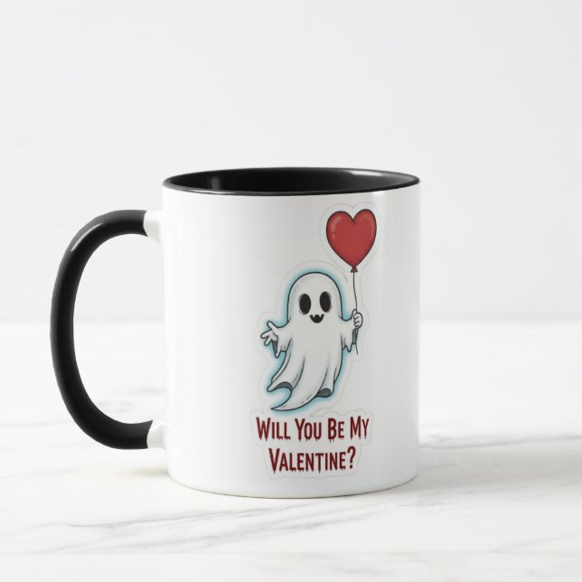 Kommer du att bli min Valentine Mugg - Creepy Cute (Vänster)
