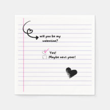 Kommer du att bli min Valentine Note Napkins?