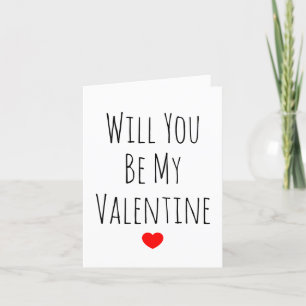 Kommer du att bli min Valentine Red Heart Girlkomp Helgkort