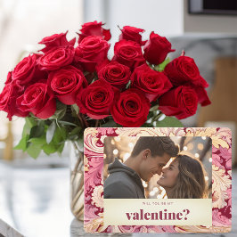 Kommer du att bli min Valentine Romantic Photo Val Julkort