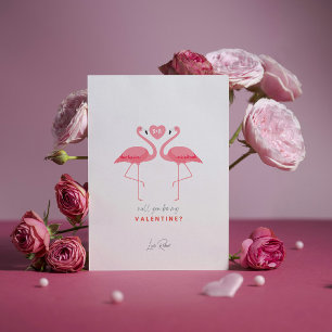 Kommer du att bli min Valentine, Rosa White Flamin Inbjudningar