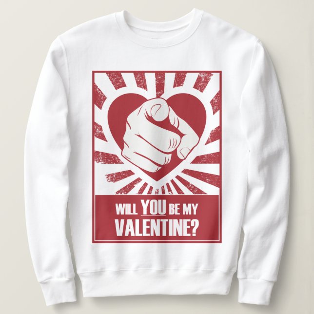 Kommer du att bli min Valentine? T Shirt (Design framsida)