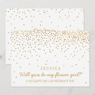 Kommer du att bli min Vintage Guld Confetti? Inbjudningar