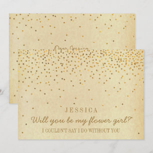 Kommer du att bli min Vintage Guld Confetti? Inbjudningar
