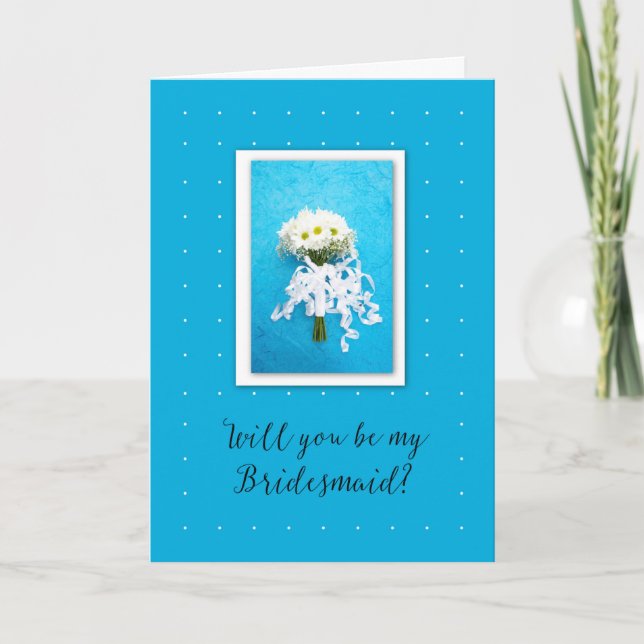 Kommer du att bli mina Bridesmaid Bröllop-Daisy på Kort (Framsida)