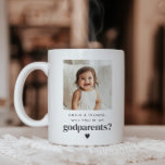 Kommer du att bli mina gudföräldrar Foto Frieri? Kaffemugg<br><div class="desc">Tittar du för ett sött och meningsfullt sätt att be en älskad att vara dina baby gudföräldrar? Denna moderna, minimalistiska utformning från mugg är perfektens väg att gå! Oavsett om du frågar en familjemedlem eller nära vänner, hjälper den här etiketten dig att skapa ett hjärtligt ögonblick som de kommer att...</div>
