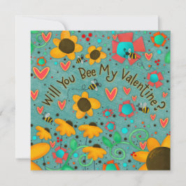 Kommer du att bli mina Valentine Cute Blommigt Kid