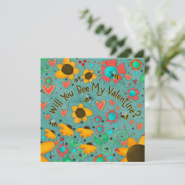Kommer du att bli mina Valentine Cute Blommigt Kid