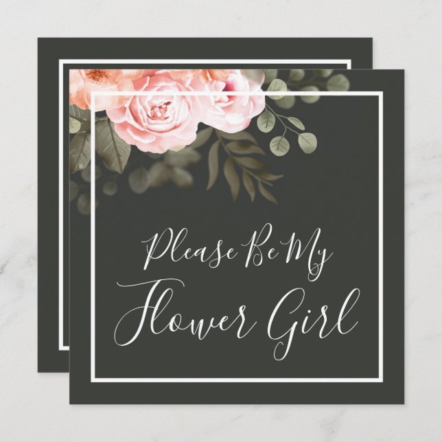 Kommer du att bli mitt Blommigt för lägre Elegant Inbjudningar (Fram/baksida)