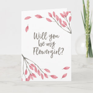Kommer du att bli mitt blommigt-kort? inbjudan