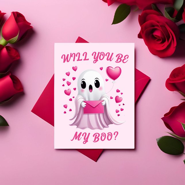 Kommer du att bli mitt Boo Valentines day-kort? Helgkort (Skapare uppladdad)