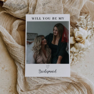 Kommer du att bli mitt bridesaid-fotokort? inbjudningar