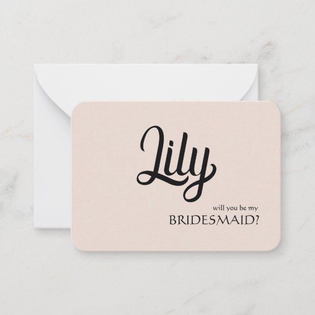 Kommer du att bli mitt Bridesmaid Anpassade Card-k Anteckningskort (Framsida)