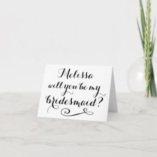Kommer du att bli mitt Bridesmaid BLACK Typography Inbjudan