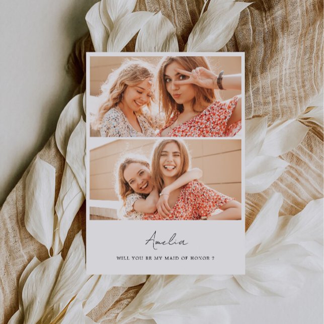 Kommer du att bli mitt Bridesmaid, Bridesmaid 2-fo Inbjudningar (Will You Be My Bridesmaid, Bridesmaid 2 Photo Card)