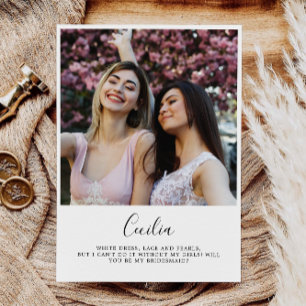 Kommer du att bli mitt Bridesmaid, Bridesmaid Phot Inbjudningar