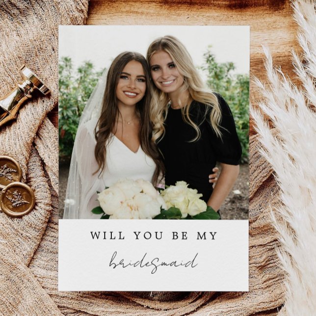Kommer du att bli mitt Bridesmaid, Bridesmaid Phot Inbjudningar (Will You Be My Bridesmaid, Bridesmaid Photo Card, Invitation)