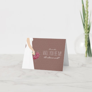 Kommer du att bli mitt Bridesmaid Card (choklad) Inbjudan