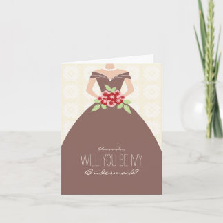 Kommer du att bli mitt Bridesmaid Card (choklad)? Inbjudan