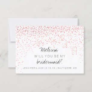 Kommer du att bli mitt Bridesmaid Card - Confetti Inbjudningar