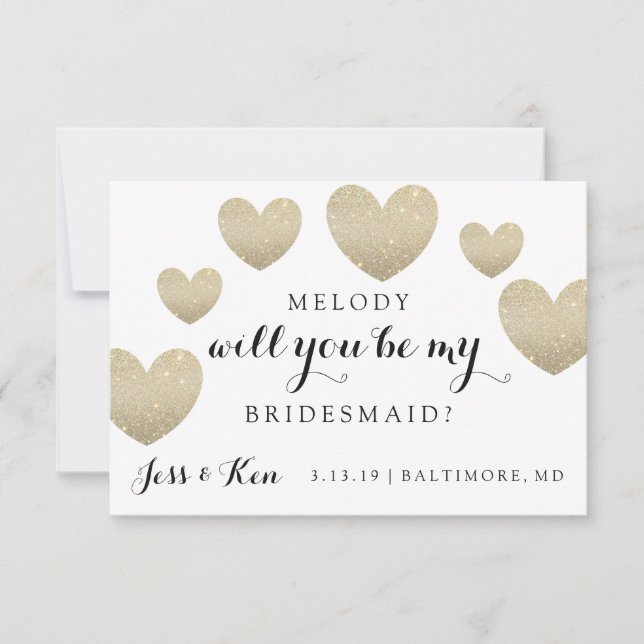 Kommer du att bli mitt Bridesmaid Card - Fab Heart Inbjudningar (Framsida)
