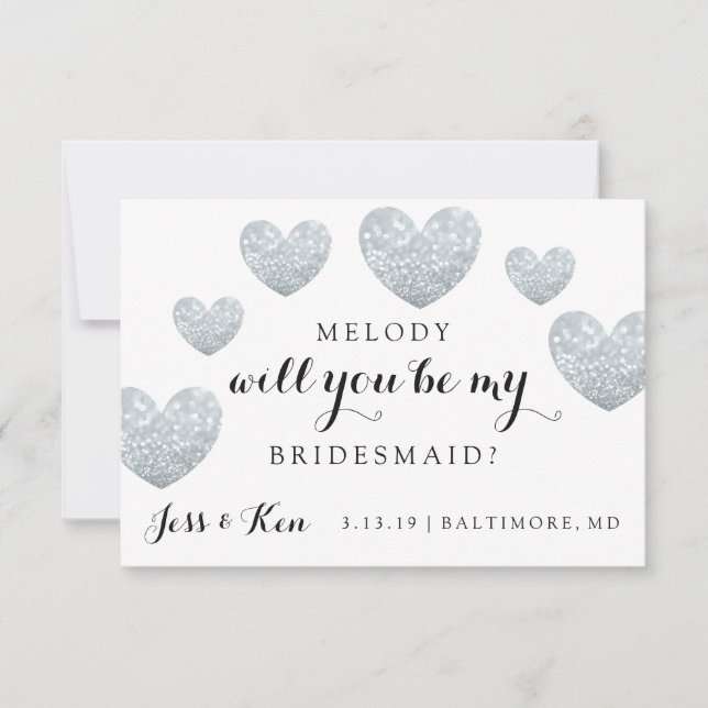 Kommer du att bli mitt Bridesmaid Card - Fab Heart Inbjudningar (Framsida)