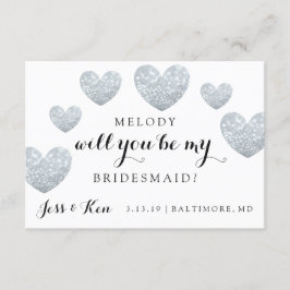 Kommer du att bli mitt Bridesmaid Card - Fab Heart Inbjudningar