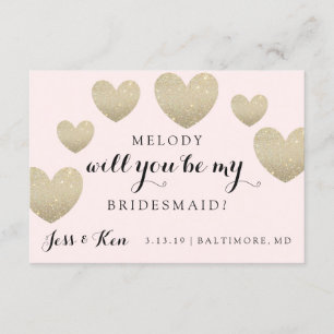 Kommer du att bli mitt Bridesmaid Card - Fab Heart Inbjudningar
