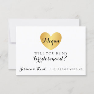 Kommer du att bli mitt Bridesmaid Card - GoldenHea Inbjudningar