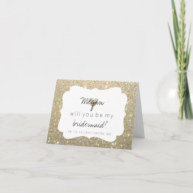 Kommer du att bli mitt Bridesmaid Card - Heart Fab Inbjudan (Framsida)