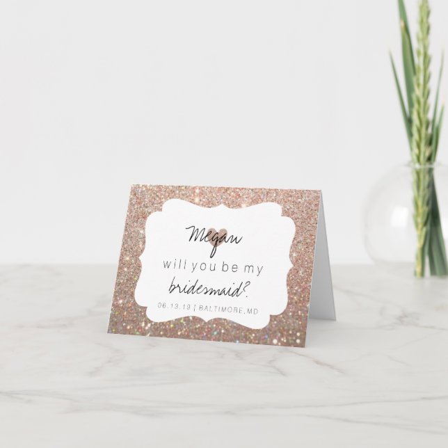 Kommer du att bli mitt Bridesmaid Card - Heart Fab Inbjudan (Framsida)