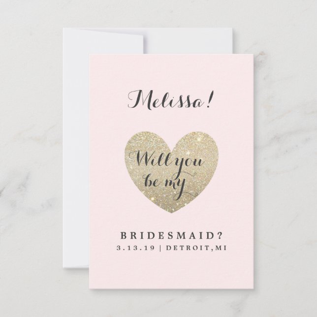 Kommer du att bli mitt Bridesmaid Card - Heart Fab Inbjudningar (Framsida)