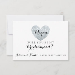 Kommer du att bli mitt Bridesmaid Card - Heart's F Inbjudningar