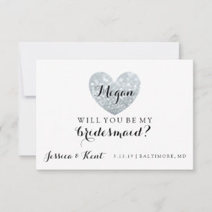 Kommer du att bli mitt Bridesmaid Card - Heart's F Inbjudningar