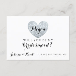 Kommer du att bli mitt Bridesmaid Card - Heart's F Inbjudningar