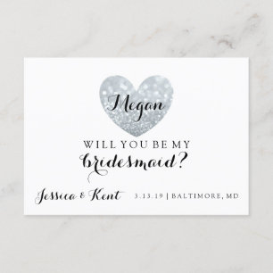 Kommer du att bli mitt Bridesmaid Card - Heart's F Inbjudningar
