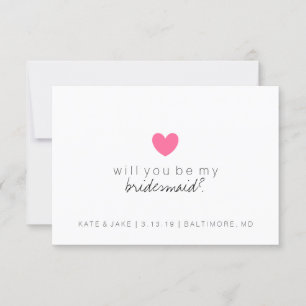 Kommer du att bli mitt Bridesmaid Card - Hjärtans Inbjudningar