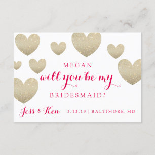 Kommer du att bli mitt Bridesmaid Card - Hjärter? Inbjudningar
