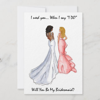 Kommer du att bli mitt Bridesmaid Card- Inbjudningar