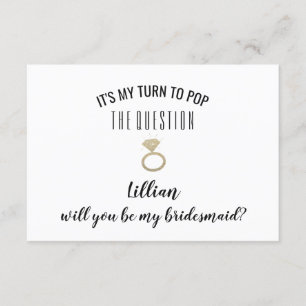 Kommer du att bli mitt Bridesmaid Card - lägg på f Inbjudningar