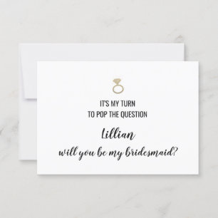 Kommer du att bli mitt Bridesmaid Card - lägg på f Inbjudningar