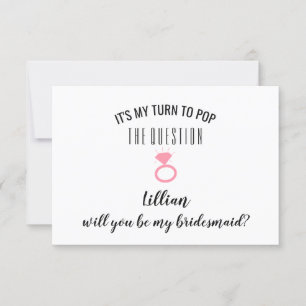 Kommer du att bli mitt Bridesmaid Card - lägg på f Inbjudningar
