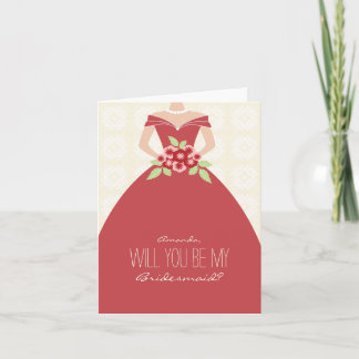 Kommer du att bli mitt Bridesmaid Card (måndag) Inbjudan