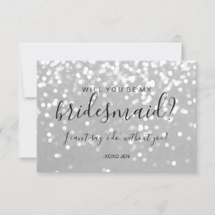 Kommer du att bli mitt Bridesmaid Card - mousseran Inbjudningar