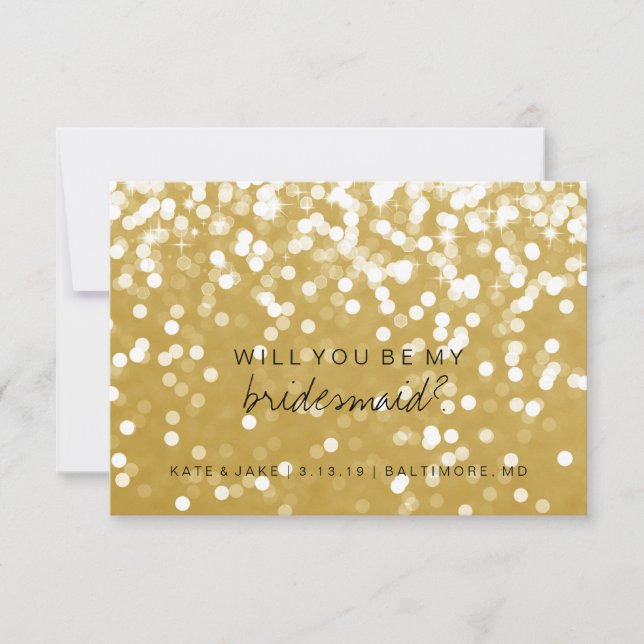 Kommer du att bli mitt Bridesmaid Card - Sparkling Inbjudningar (Framsida)