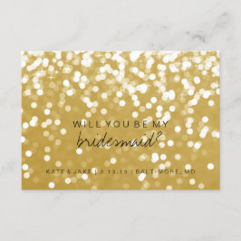 Kommer du att bli mitt Bridesmaid Card - Sparkling Inbjudningar