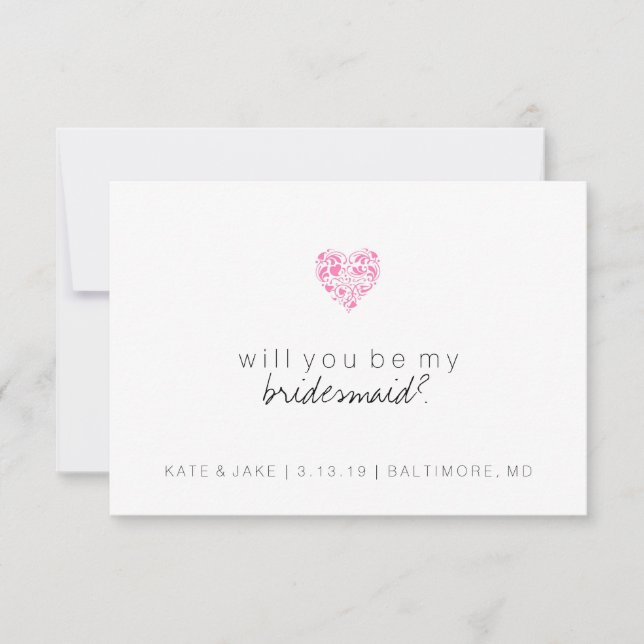 Kommer du att bli mitt Bridesmaid Card - Vine Hear Inbjudningar (Framsida)