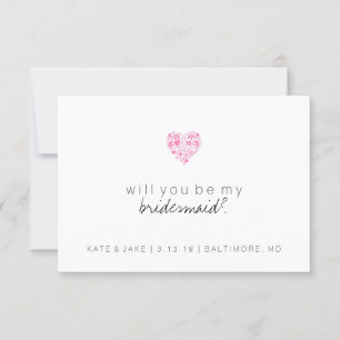 Kommer du att bli mitt Bridesmaid Card - Vine Hear Inbjudningar