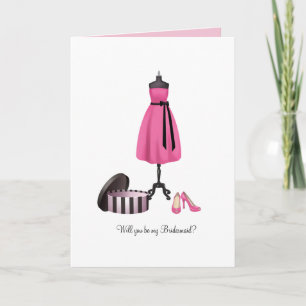 Kommer du att bli mitt Bridesmaid - Chic Card Inbjudan