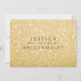 Kommer du att bli mitt Bridesmaid Faux Guld Glitte Inbjudningar